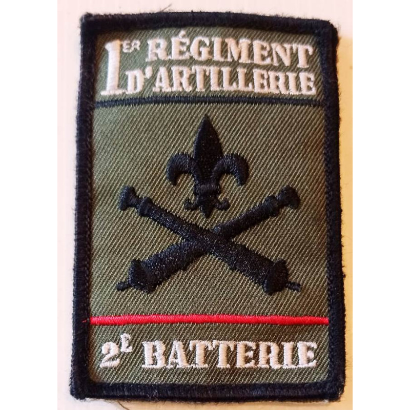 Insigne velcro rectangulaire 1er Régiment d'Artillerie - 2ème Batterie