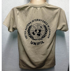 Tee-Shirt baumwolle couleur sable "UNIFIL" O.N.U. - Guerre du Liban Armée Française Occasion