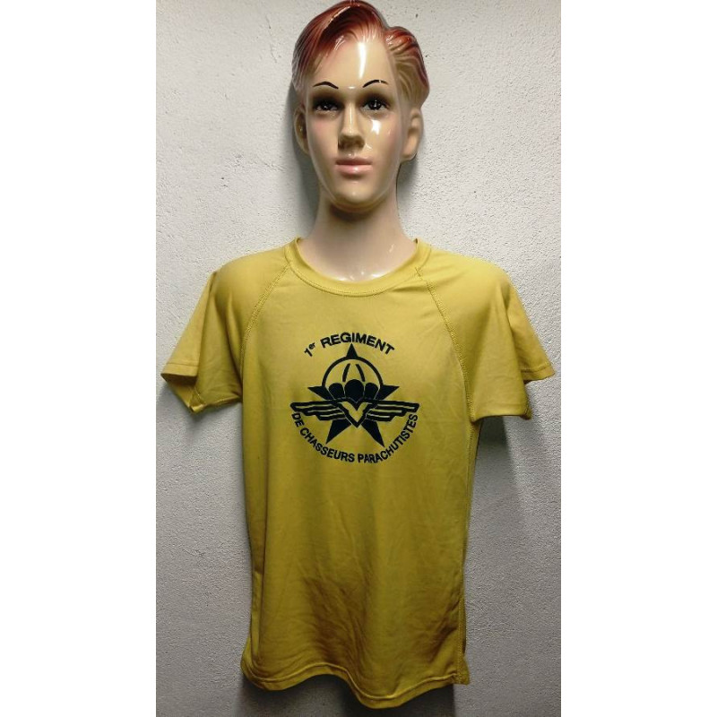 Tee-Shirt de sport polyester jaune 1er Régiment de Chasseurs Parachutistes - Armée Française Occasion