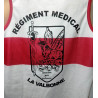 Débardeur de sport polyester blanc et rouge Régiment Médical de La Valbonne - Armée Française NEUF