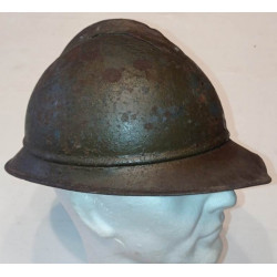 Coque de Casque Adrian Modèle 1915 Infanterie Bleu / Moutarde - Relique de terrain française 14/18 WW1