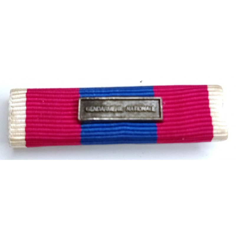 Barrette de Rappel à épingle Médaille de la Défense Nationale "Argent" avec agrafe "Gendarmerie Nationale"