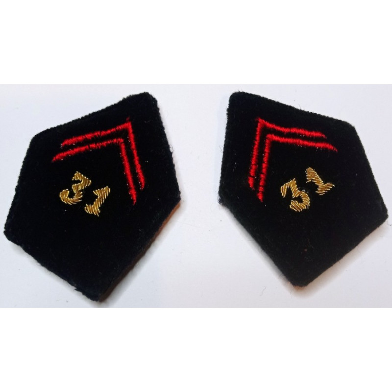 Paire de pattes de collet d'Officier du 31ème Régiment du Génie à crochets - Guerre d'Algérie