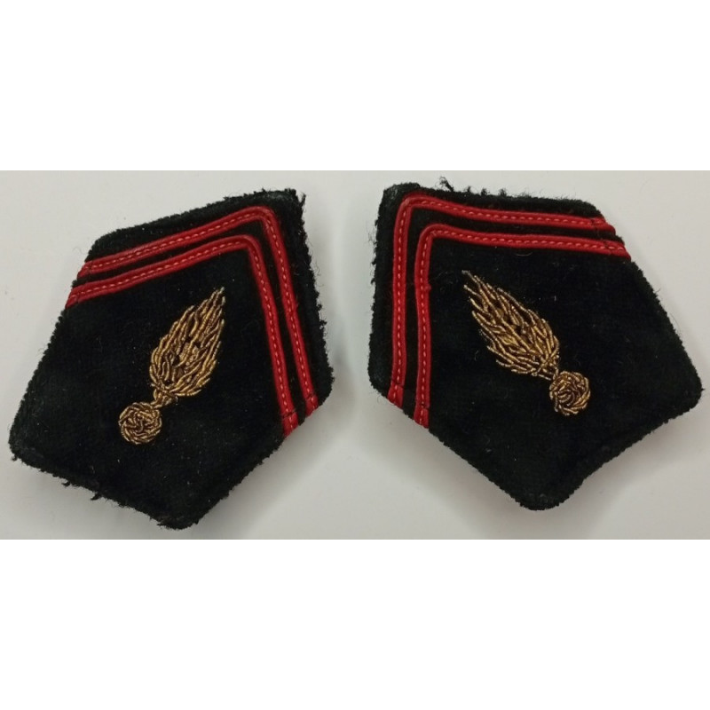 Paire de pattes de collet générique d'Officier d'Etat-Major de Régiment du Génie à crochets - Guerre 39/40